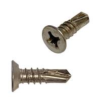 FPTEK1234NP #12 X 3/4" Flat Head (Undercut), Phillips, Self-Drilling Screw, Electroless Nickel